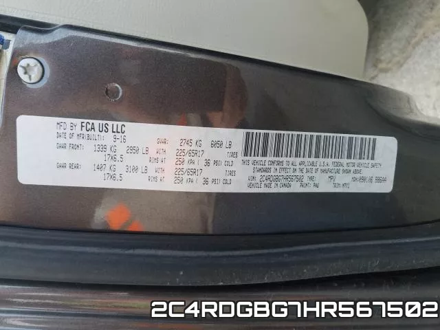 2C4RDGBG7HR567502 фото 2