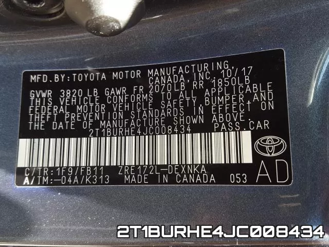 2T1BURHE4JC008434 фото 2