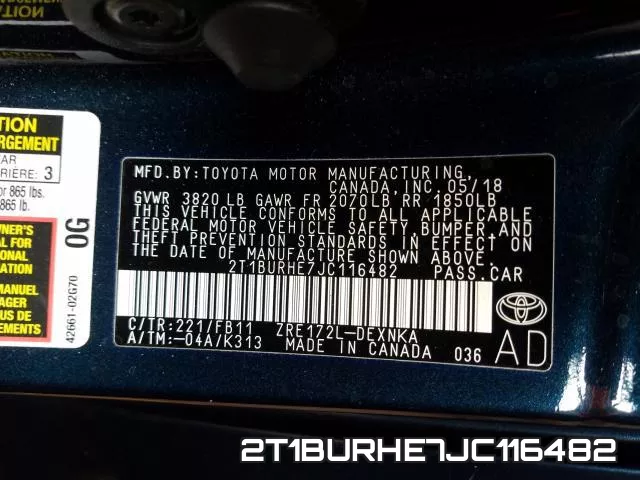 2T1BURHE7JC116482 фото 2