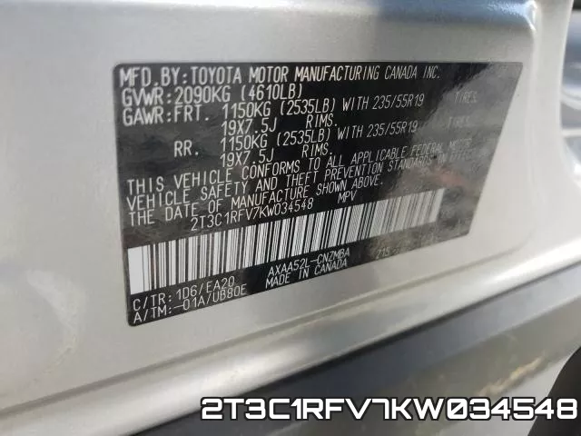 2T3C1RFV7KW034548 фото 2