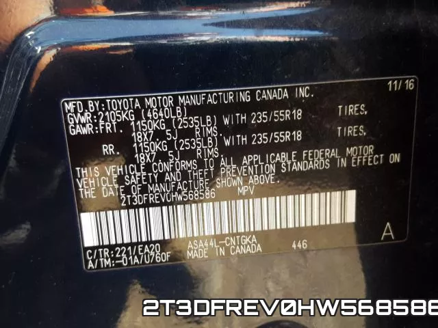 2T3DFREV0HW568586 фото 2