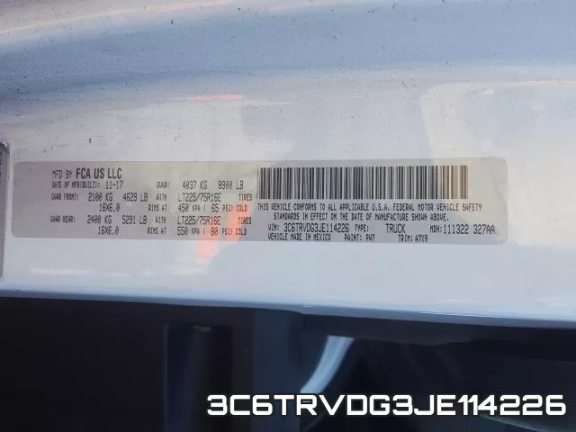 3C6TRVDG3JE114226 фото 2