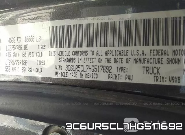 3C6UR5CL7HG517692 фото 10