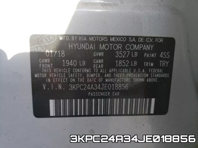 3KPC24A34JE018856 фото 2