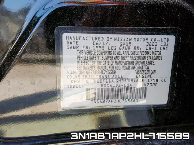 3N1AB7AP2HL715589 фото 2