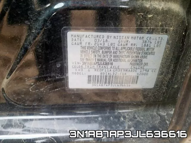 3N1AB7AP3JL636616 фото 2