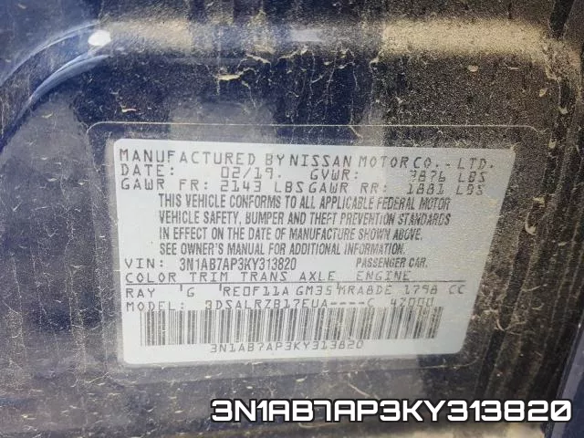 3N1AB7AP3KY313820 фото 2