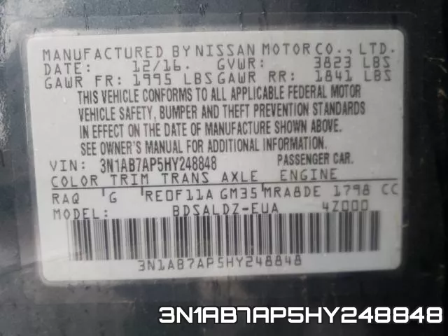 3N1AB7AP5HY248848 фото 2