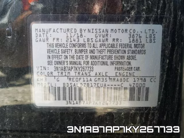 3N1AB7AP7KY267733 фото 2