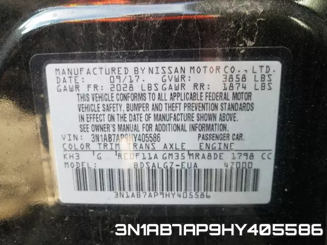 3N1AB7AP9HY405586 фото 2