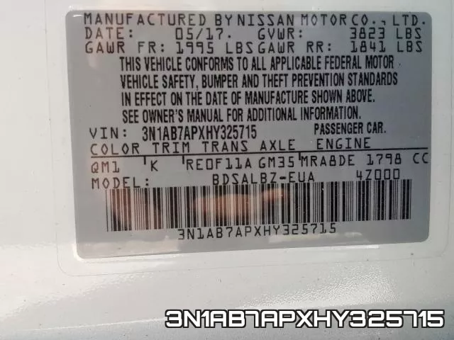 3N1AB7APXHY325715 фото 2