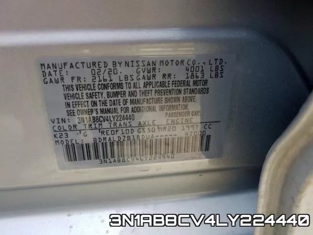 3N1AB8CV4LY224440 фото 2