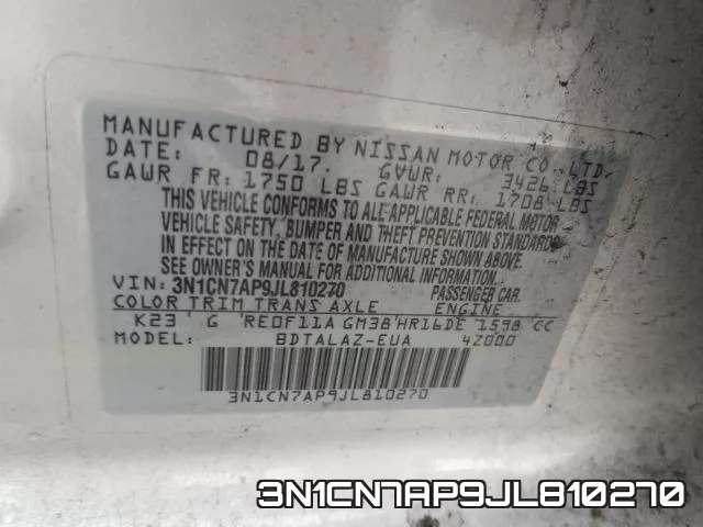 3N1CN7AP9JL810270 фото 2