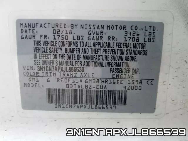 3N1CN7APXJL866539 фото 2