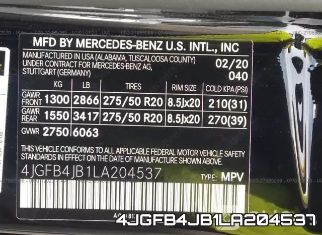 4JGFB4JB1LA204537 фото 10