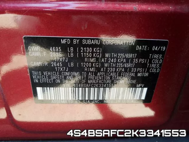 4S4BSAFC2K3341553 фото 2