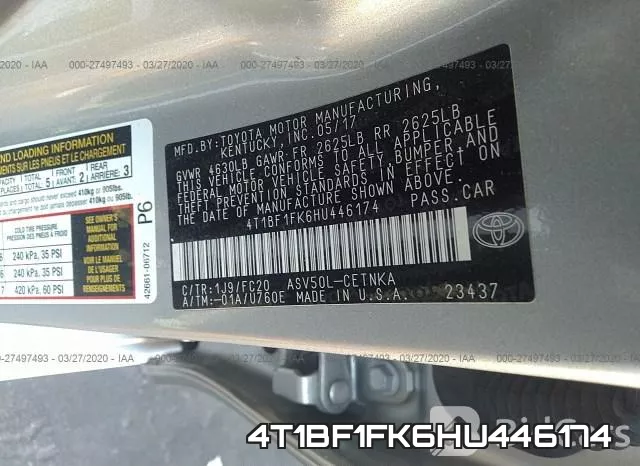 4T1BF1FK6HU446174 фото 10