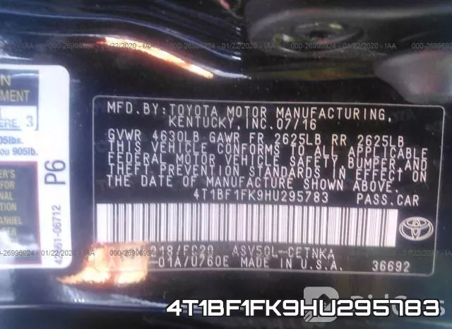 4T1BF1FK9HU295783 фото 10