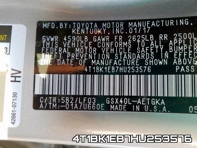 4T1BK1EB7HU253576 фото 2