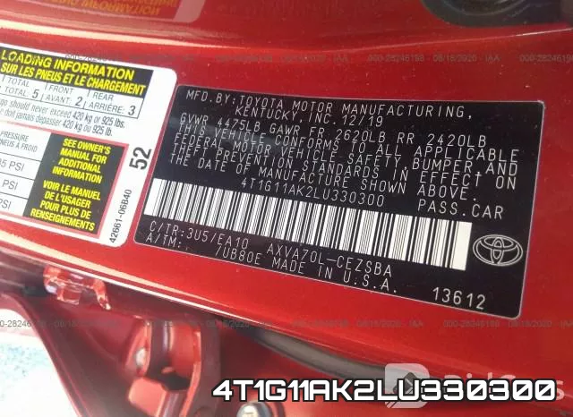 4T1G11AK2LU330300 фото 10