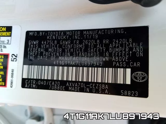 4T1G11AK7LU897943 фото 2