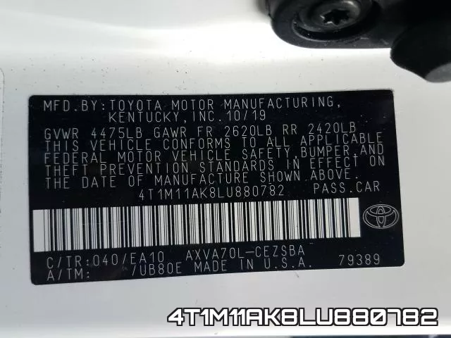 4T1M11AK8LU880782 фото 2