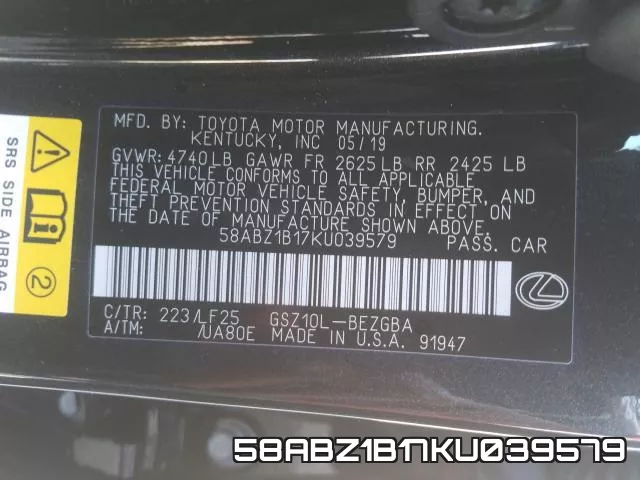 58ABZ1B17KU039579 фото 2