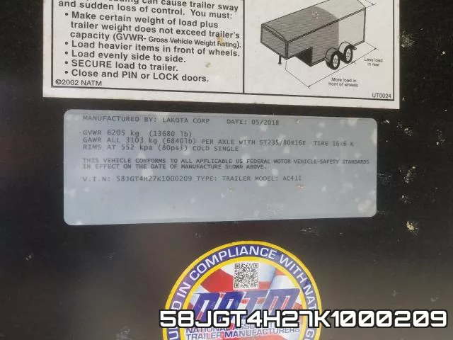 58JGT4H27K1000209 фото 2