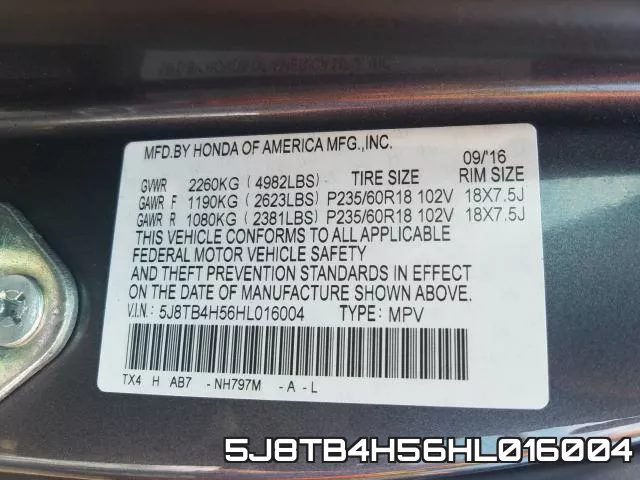 5J8TB4H56HL016004 фото 2