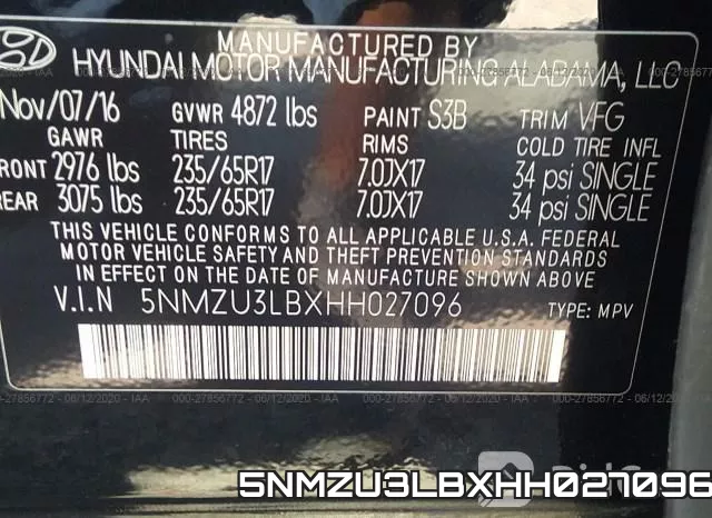 5NMZU3LBXHH027096 фото 10