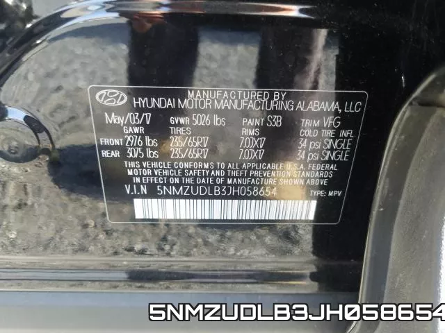 5NMZUDLB3JH058654 фото 2