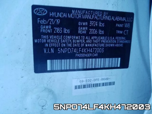 5NPD74LF4KH472003 фото 2