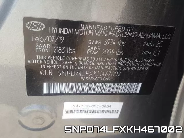 5NPD74LFXKH467002 фото 2