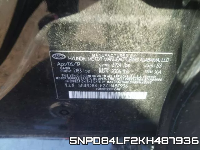 5NPD84LF2KH487936 фото 2