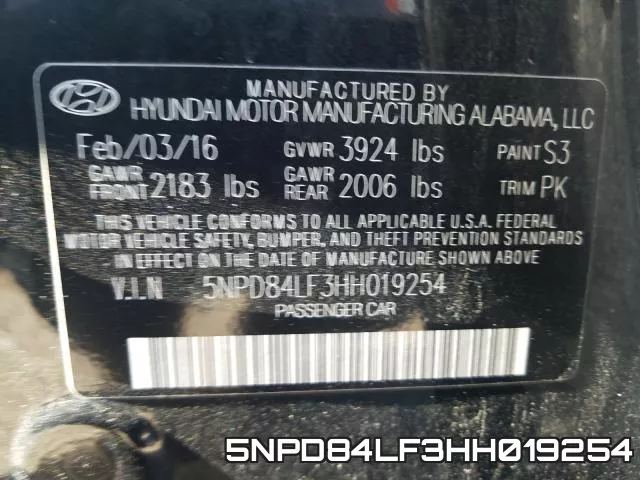 5NPD84LF3HH019254 фото 2