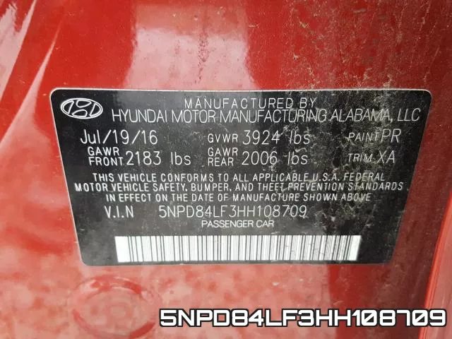 5NPD84LF3HH108709 фото 2
