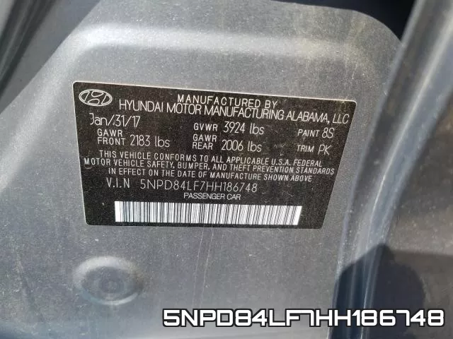 5NPD84LF7HH186748 фото 2
