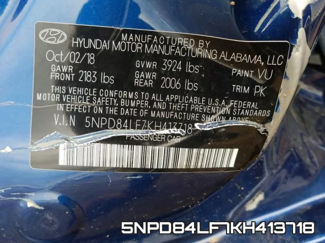 5NPD84LF7KH413718 фото 2