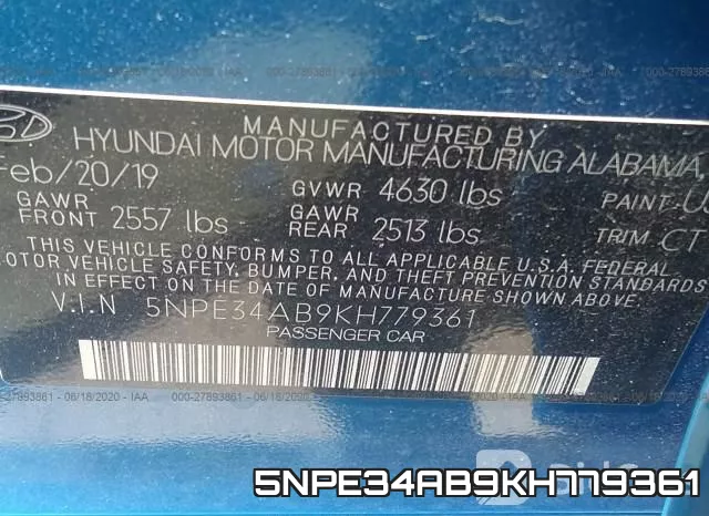 5NPE34AB9KH779361 фото 10