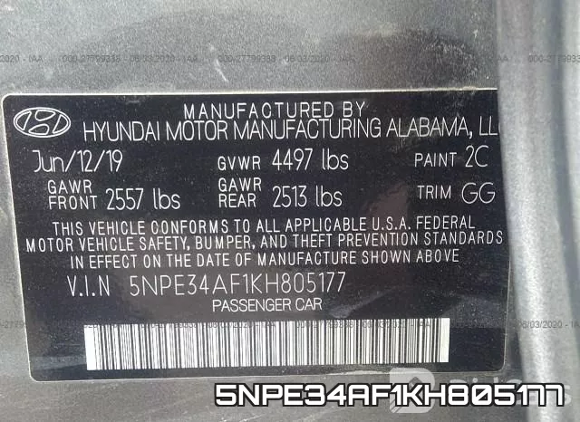 5NPE34AF1KH805177 фото 10