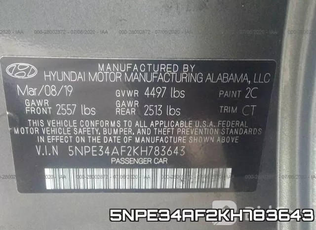 5NPE34AF2KH783643 фото 10