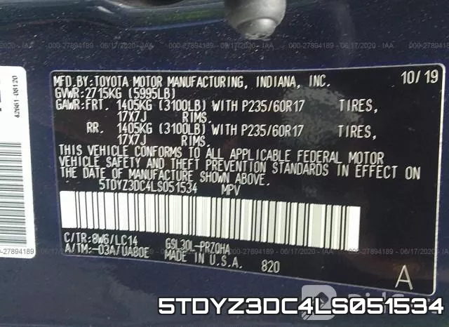 5TDYZ3DC4LS051534 фото 10