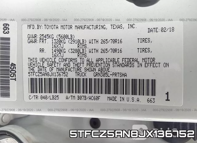 5TFCZ5AN8JX136752 фото 10