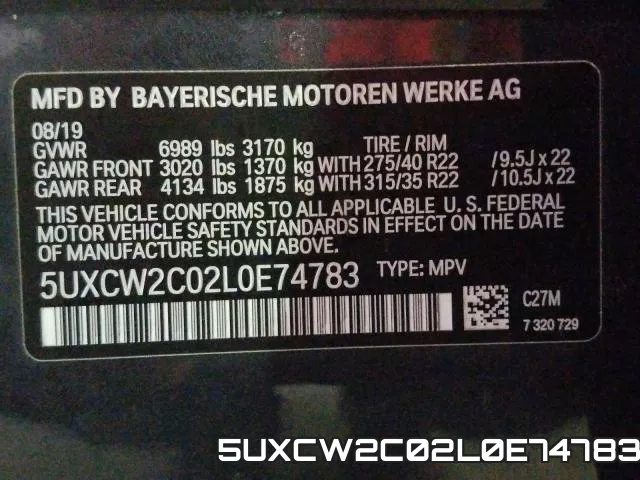 5UXCW2C02L0E74783 фото 2