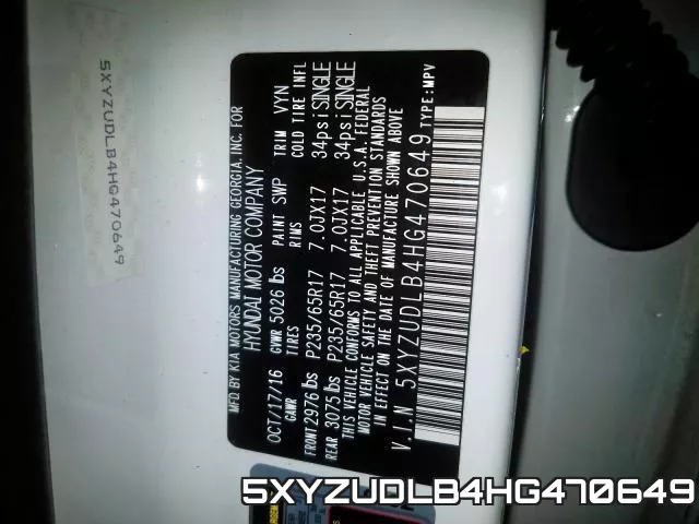 5XYZUDLB4HG470649 фото 2