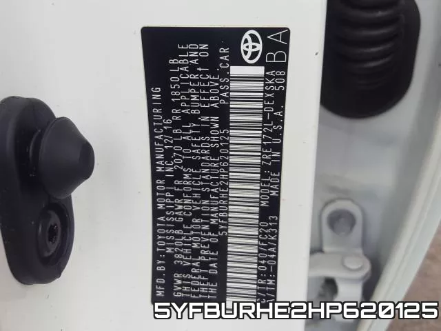 5YFBURHE2HP620125 фото 2