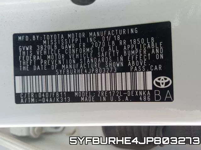 5YFBURHE4JP803273 фото 2