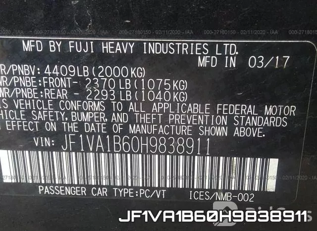 JF1VA1B60H9838911 фото 10