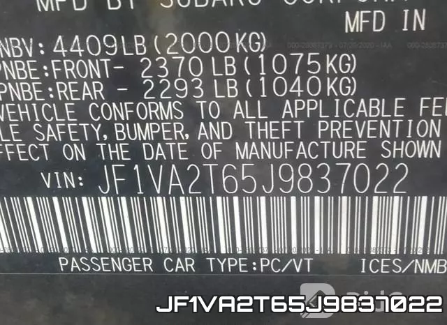 JF1VA2T65J9837022 фото 10