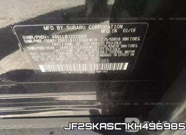 JF2SKASC7KH496985 фото 10